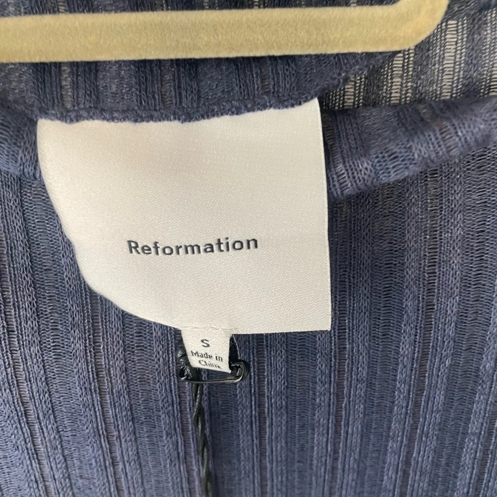 NWT Reformation Arabella Knit Dress in Navy Small - Picture 7 of 9